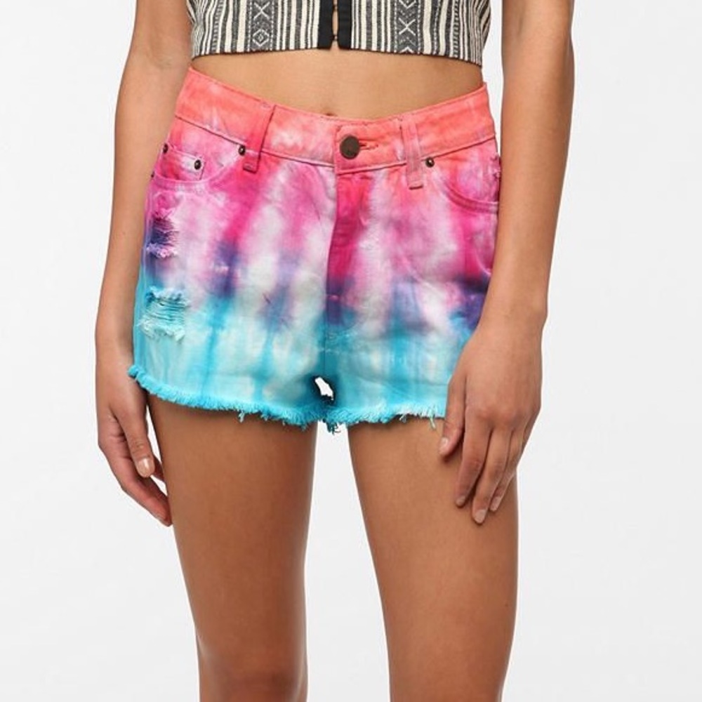 BDG High-rise Cheeky Tie Dye Shorts